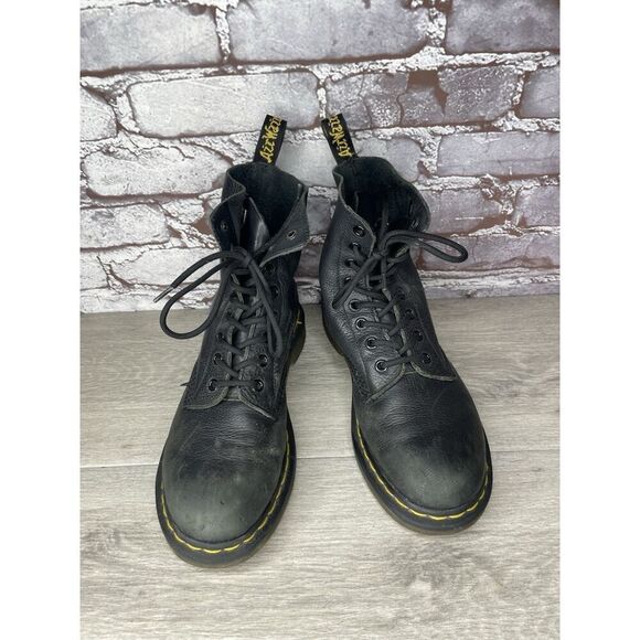 Dr Martens 8 Eyelet 13512 Combat Docs DM Boots Soft Leather Black Size 8 - 179 - Picture 16 of 16